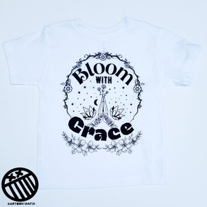 Bloom with Grace White Tee